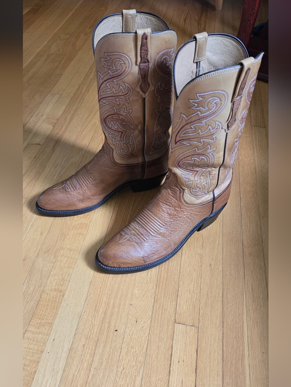 Lucchese Nathan Smooth Ostrich Cowboy Boots Size 10D